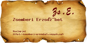 Zsemberi Erzsébet névjegykártya